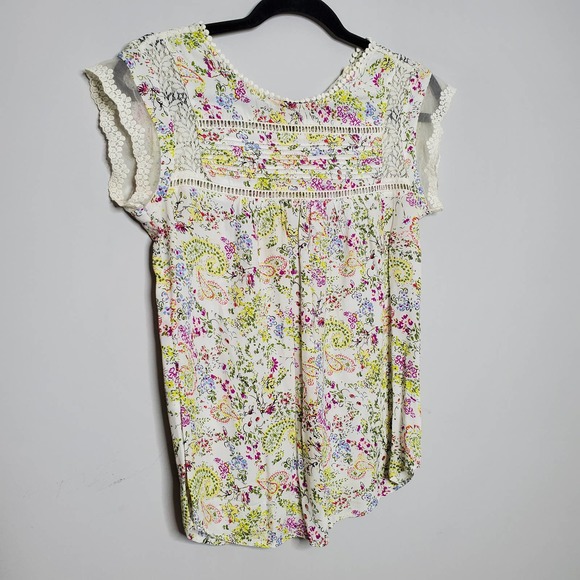 ANTHROPOLOGIE • White Meadow Rue Nellore Floral Lace Blouse Sz XS - Picture 3 of 7